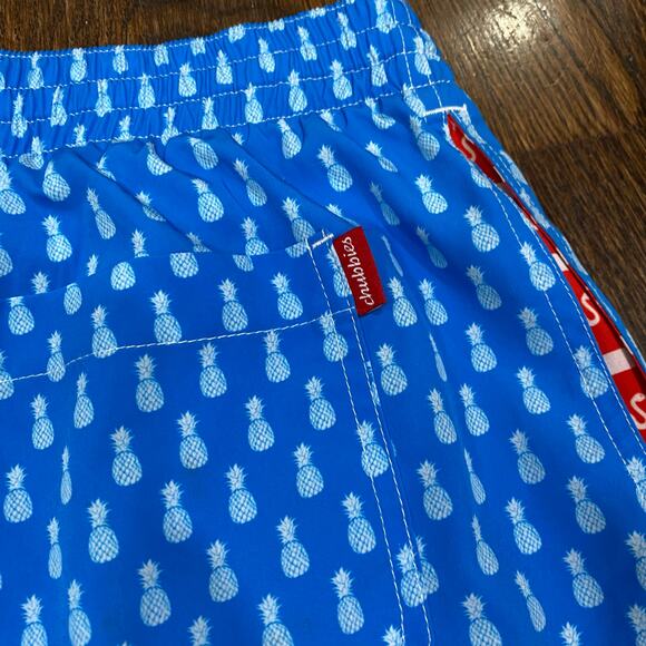 Chubbies Americana Swim Trunks Size 2X Large Red White Blue Stripe Elastic Waist - Picture 3 of 7